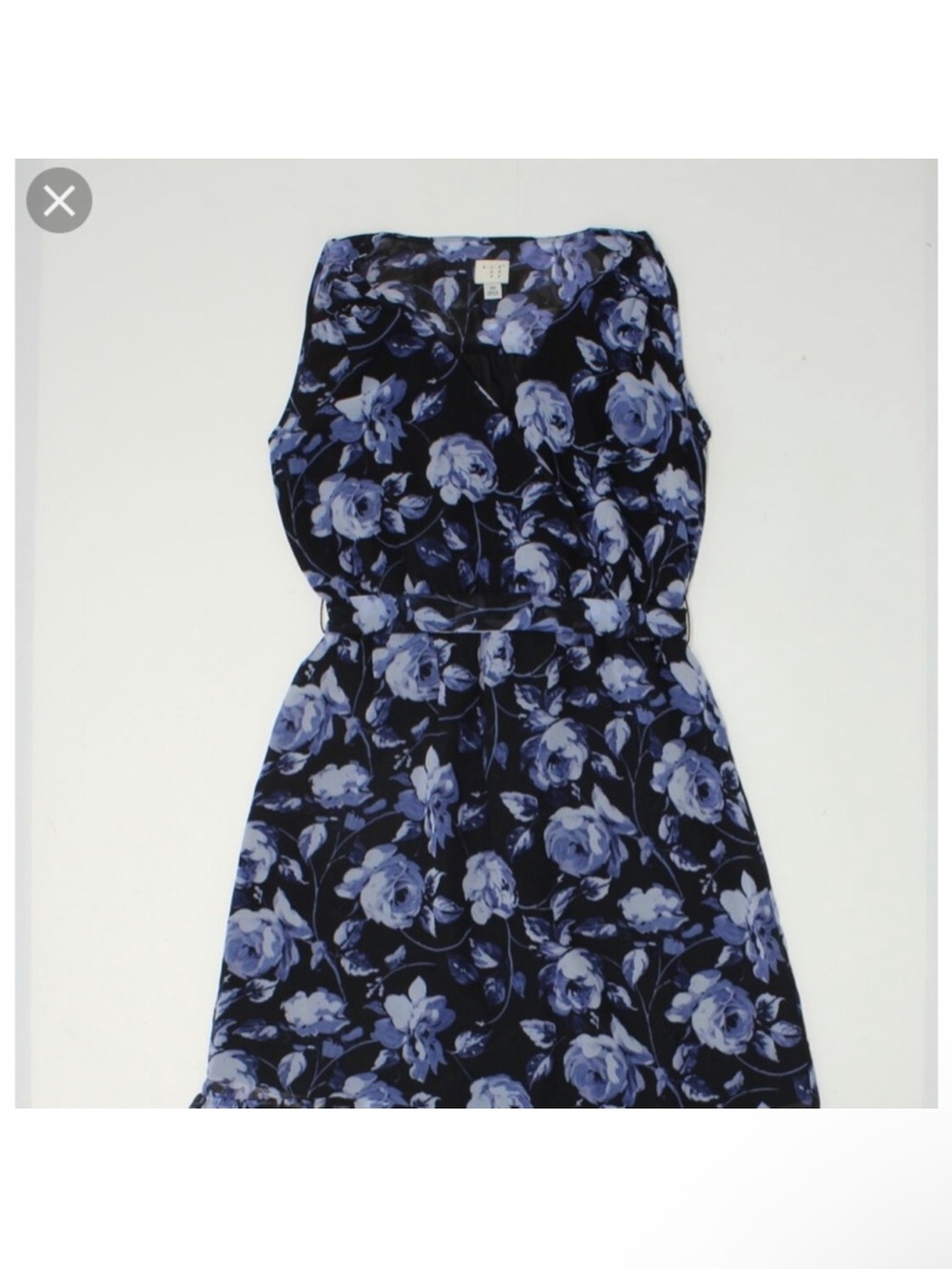 a new day Black and Blue Floral V-Neck Sleeveless Midi Dress - Picture 4 of 7